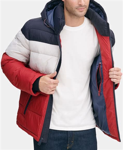 tommy hilfiger jacket mens macys|tommy hilfiger quilted puffer jacket.